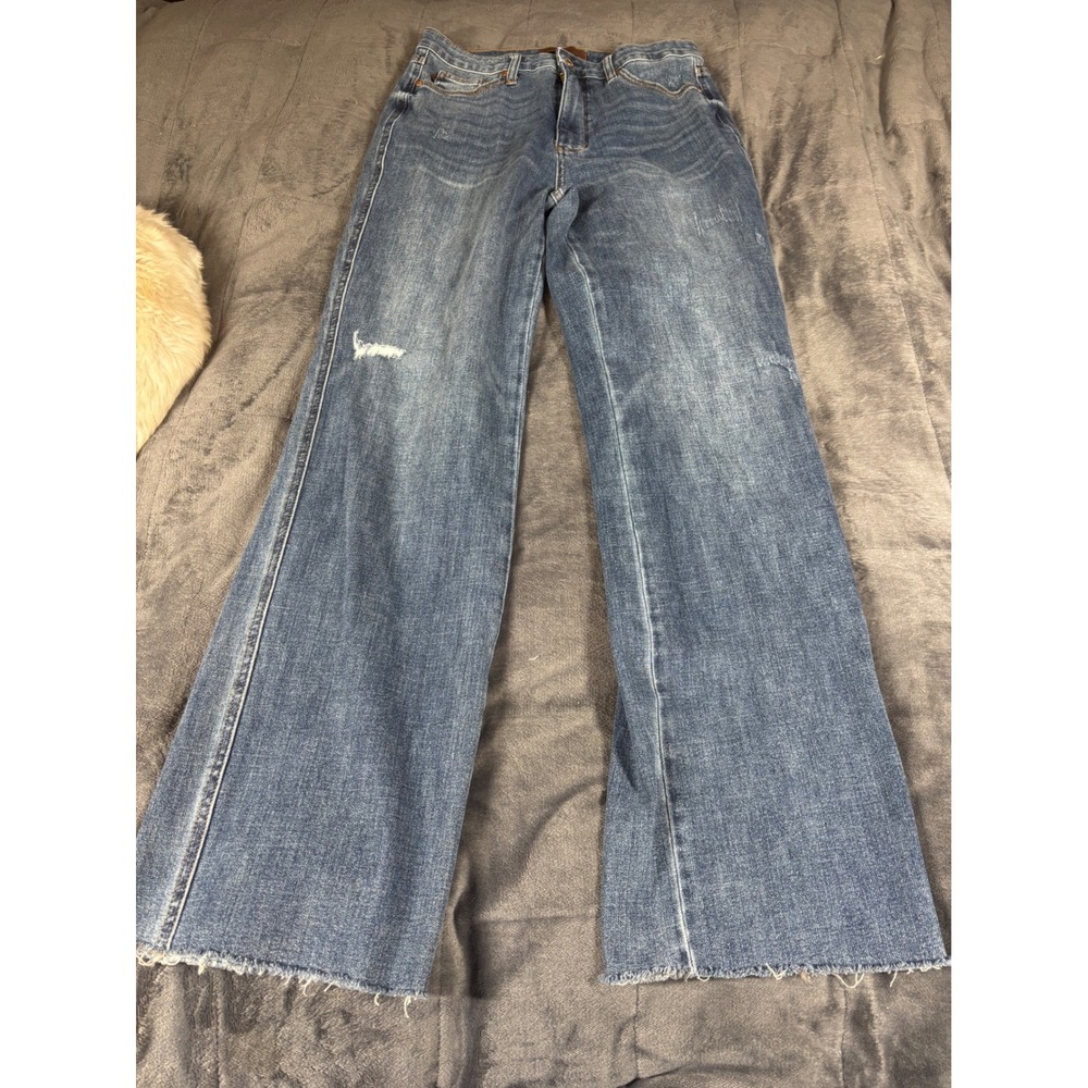 Judy Blue Los Angeles Womens High Rise Straight Fit Distressed Jeans Size 13/31